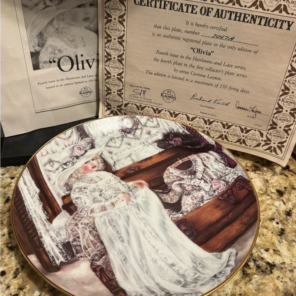 Knowles Girl Collector's Plate with Certificate
